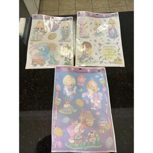 1999 VTG Precious Moments Window Clings Easter Holiday Decoration NEW Set Of 3